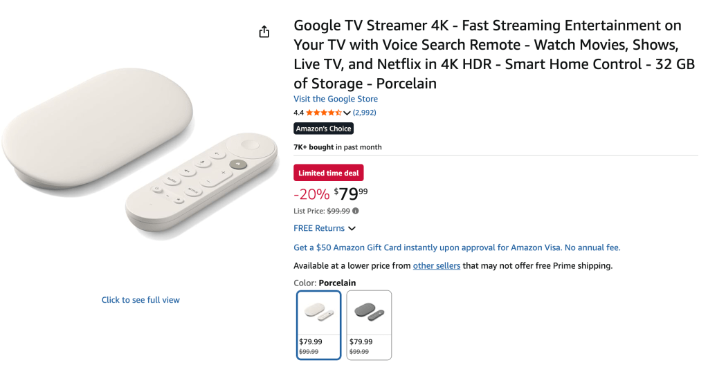 Google TV Streamer Deal
