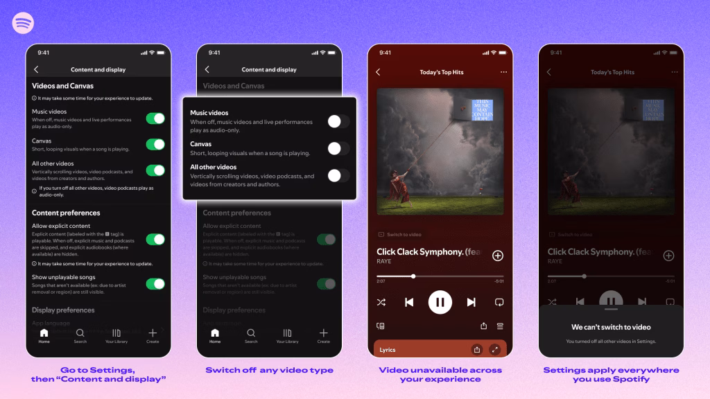 Spotify запускає нову функцію для зосередження на аудіо без відволікань