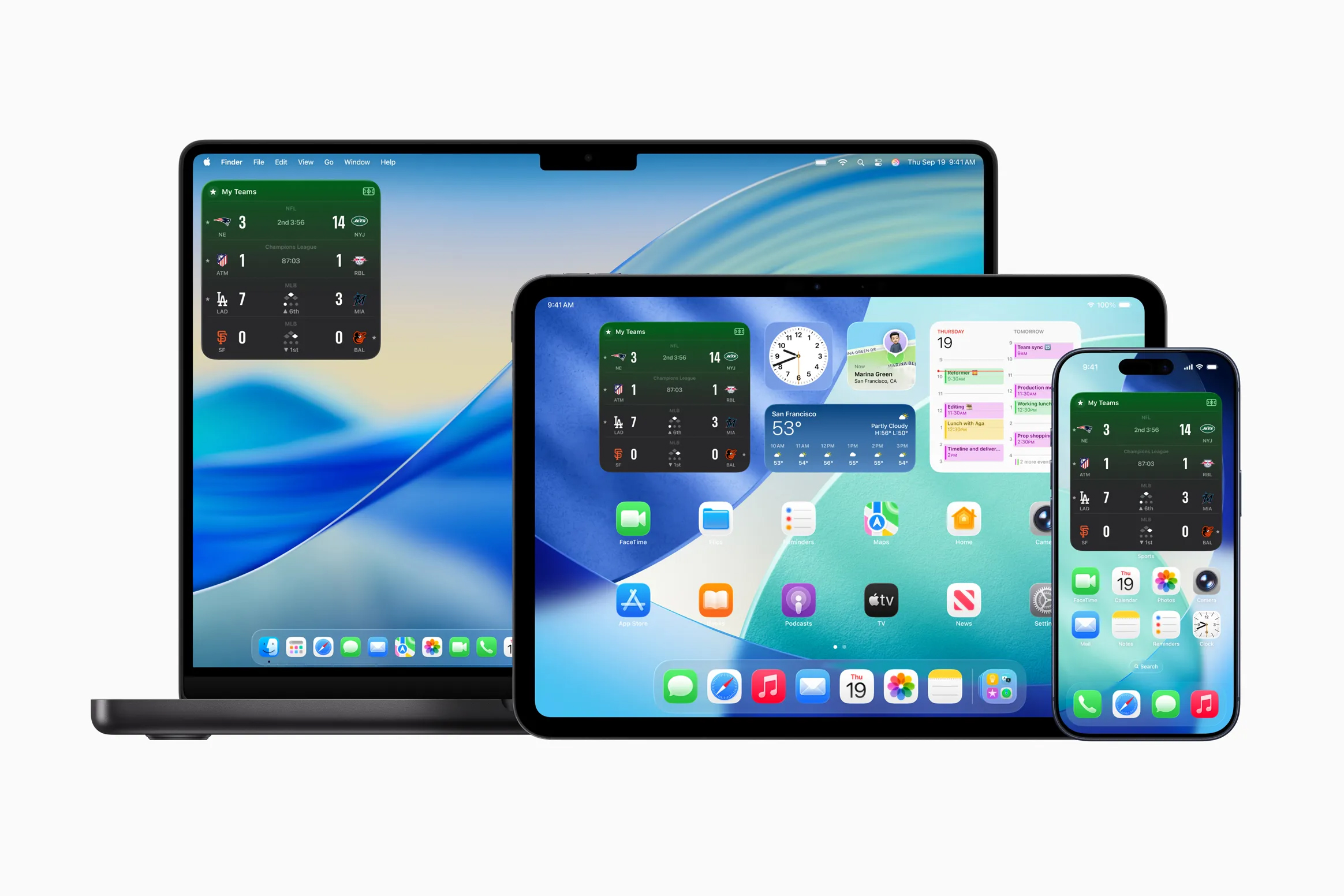 Віджет Apple Sports для CarPlay