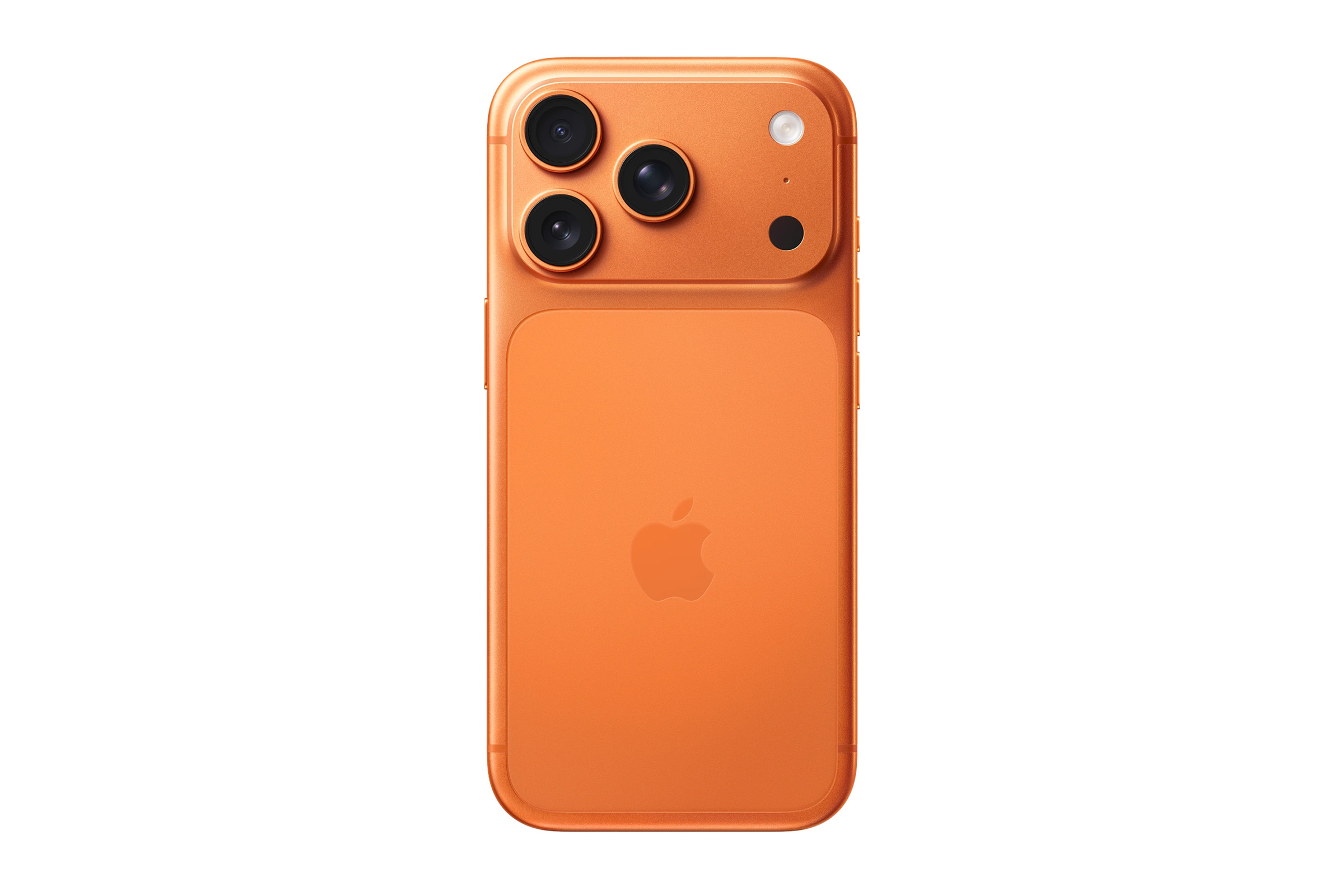 Оранжевий iPhone 17 Pro на білому фоні