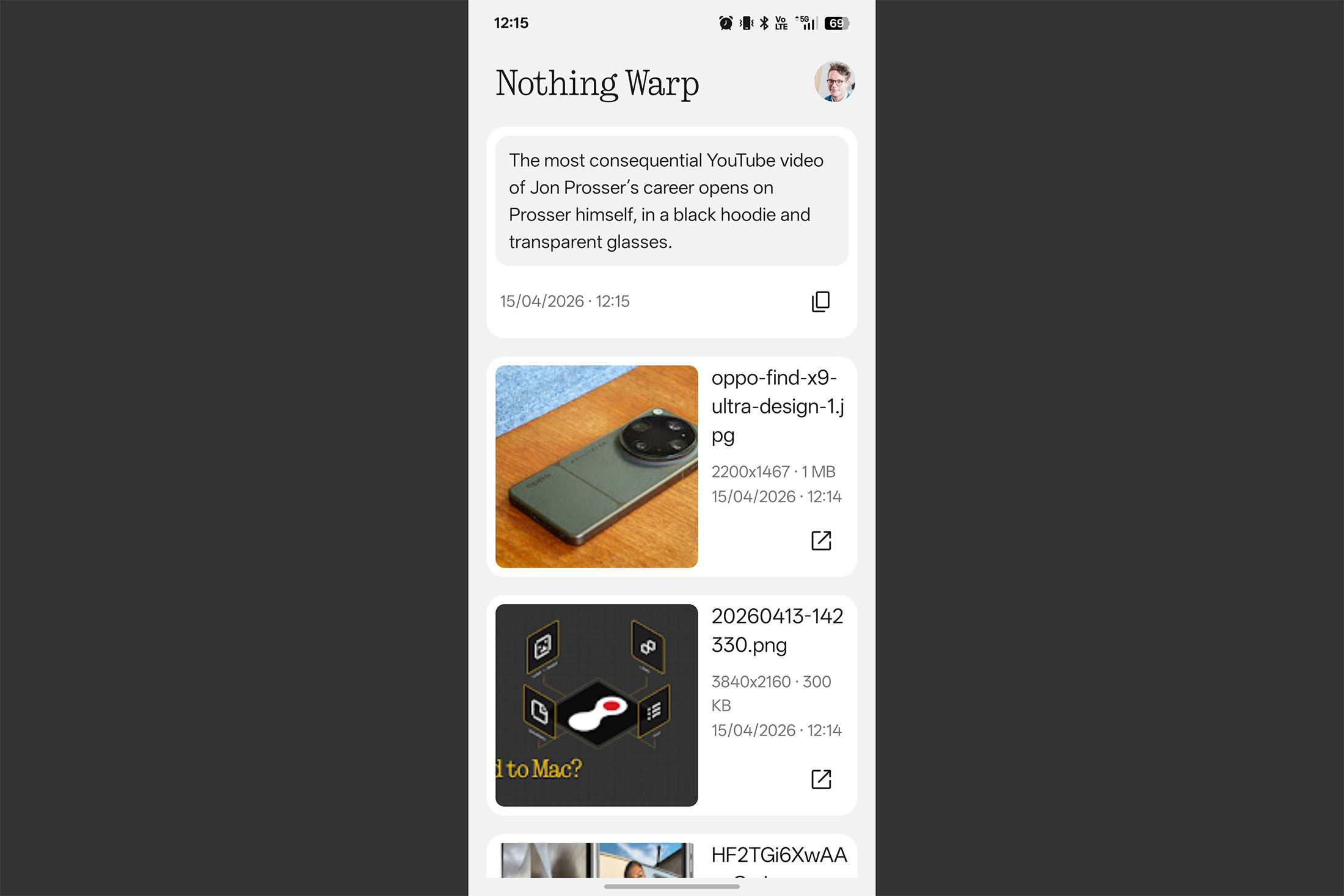 Screenshot of Nothing Warp Android app