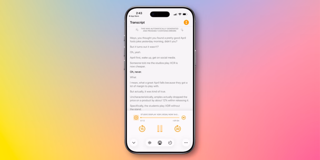 Overcast запускає транскрипцію подкастів у новому оновленні для iPhone