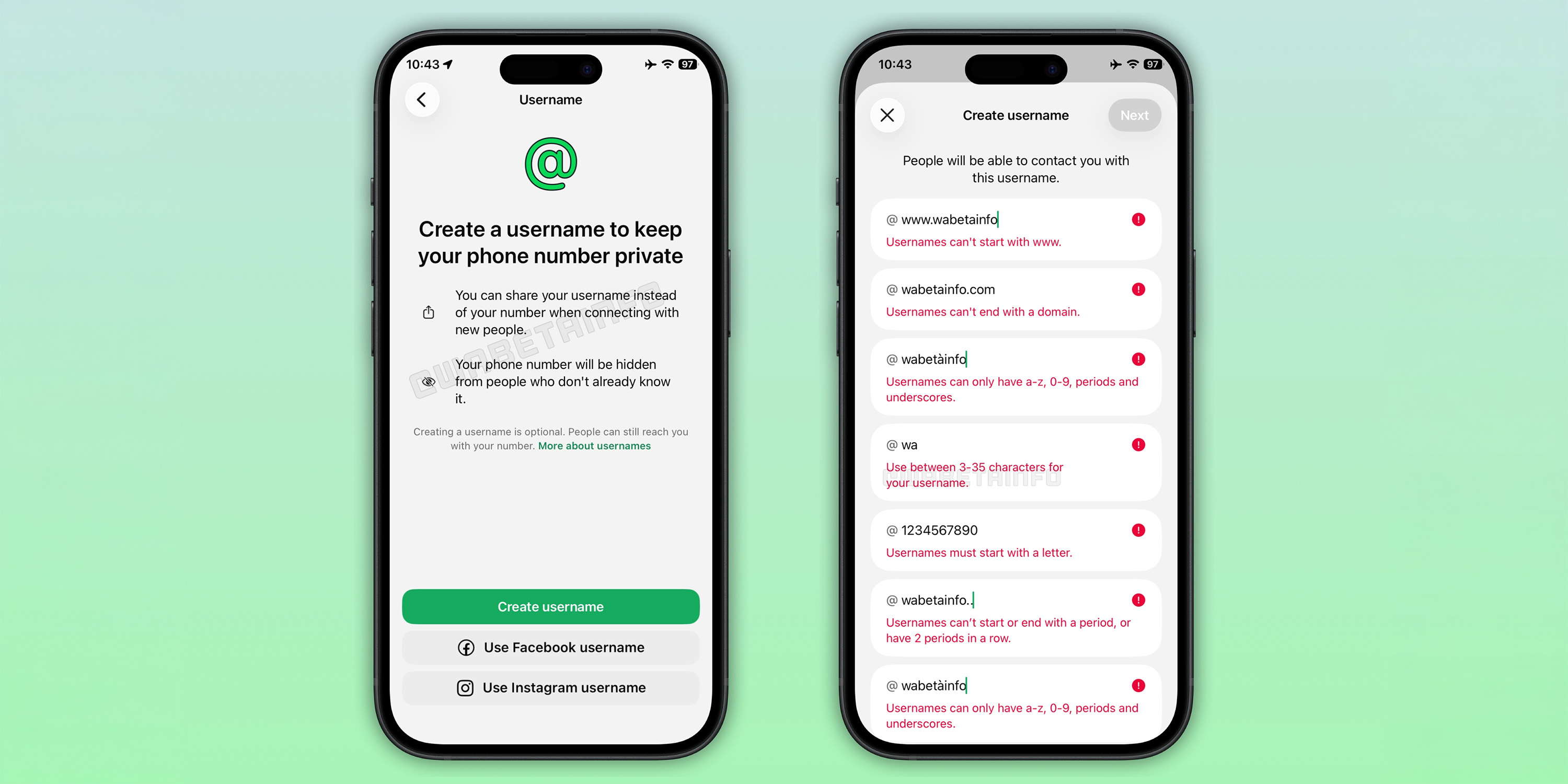 WhatsApp Username Feature