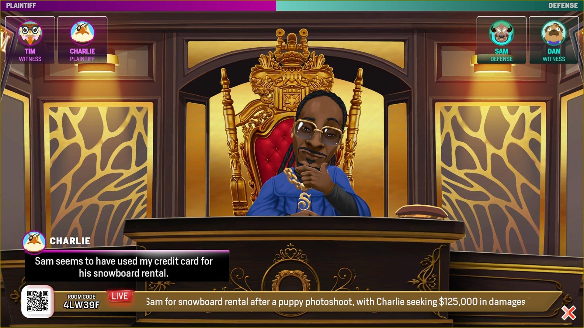 Скриншот гри Courtroom Chaos: Starring Snoop Dogg.