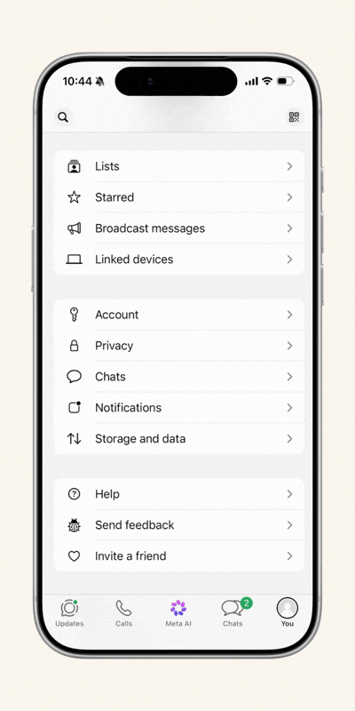 A gif showing how to access the username key feature coming to WhatsApp later this year.