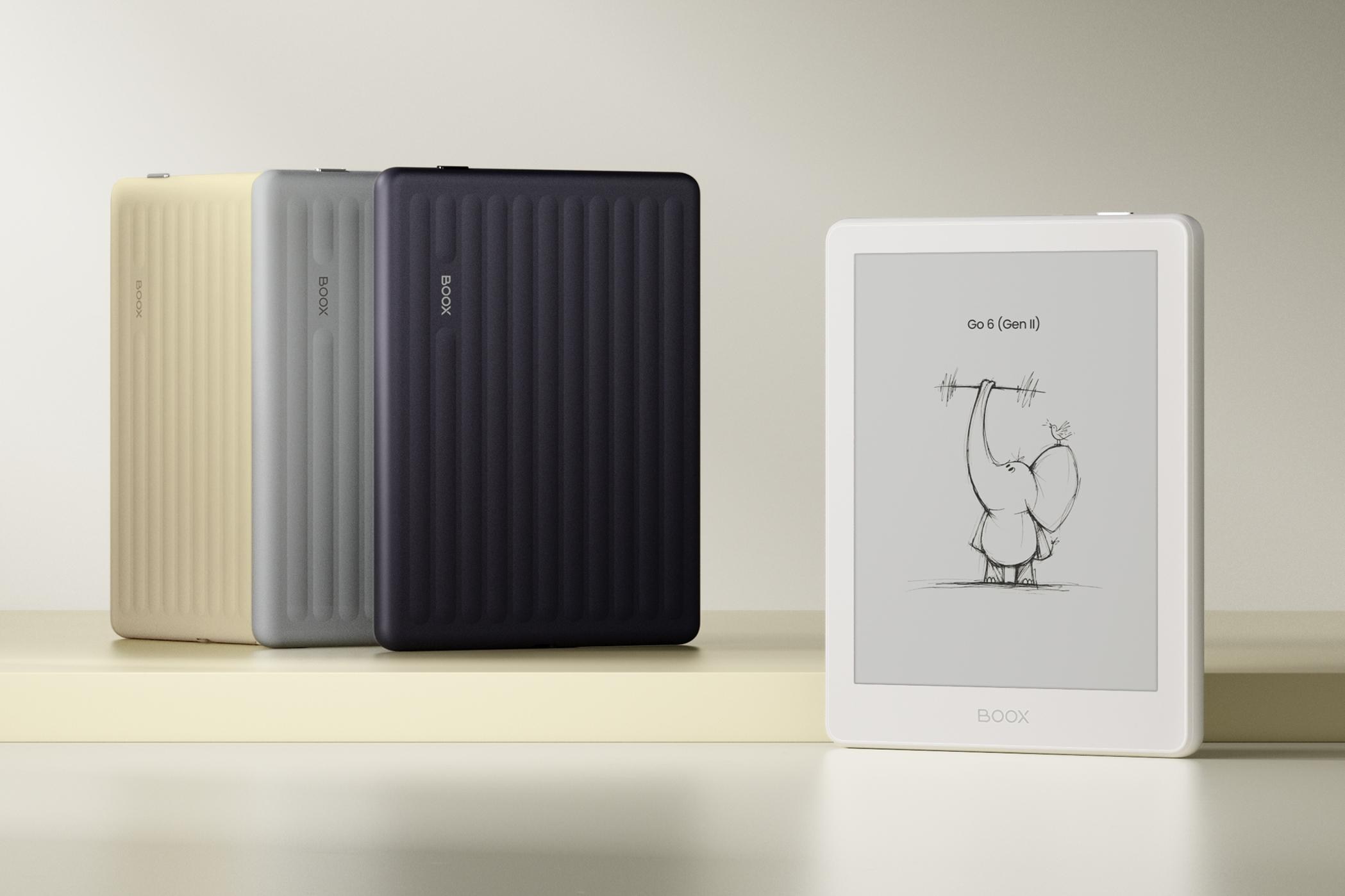 Boox Go 6 доступний у чотирьох кольорових варіантах: сливовий, кам'яний, черепашковий та кремовий.