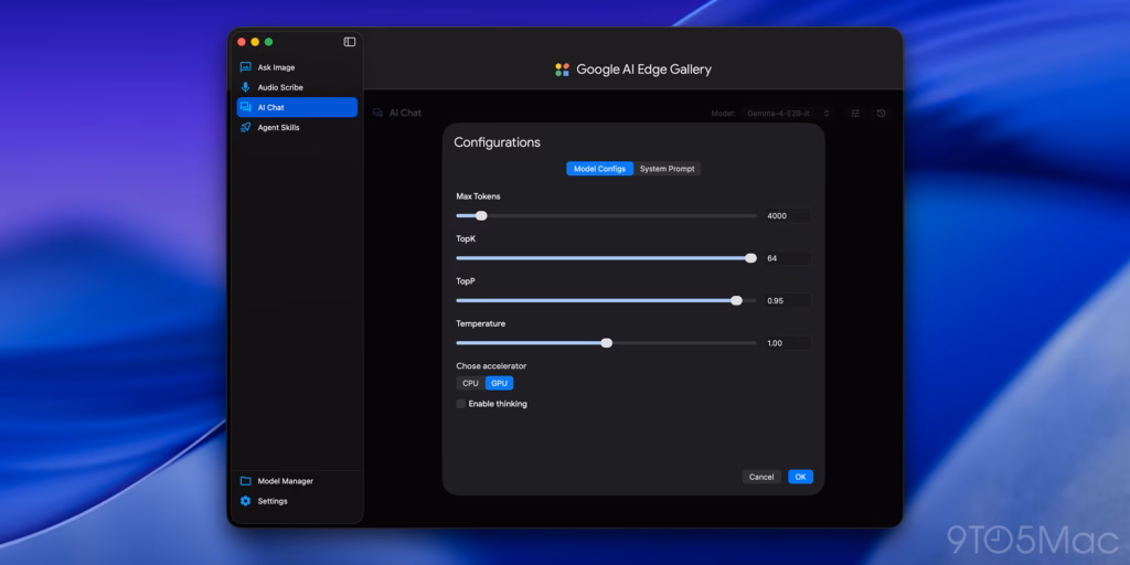 Google AI Edge Gallery запустився на macOS, дозволяючи користувачам Mac запускати моделі Gemini локально Google AI Edge Gallery запустився на macOS, дозволяючи користувачам Mac запускати моделі Gemini локально