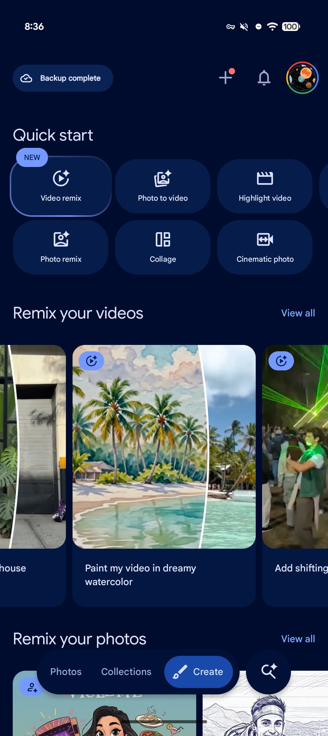 Нова плаваюча нижня панель Google Photos