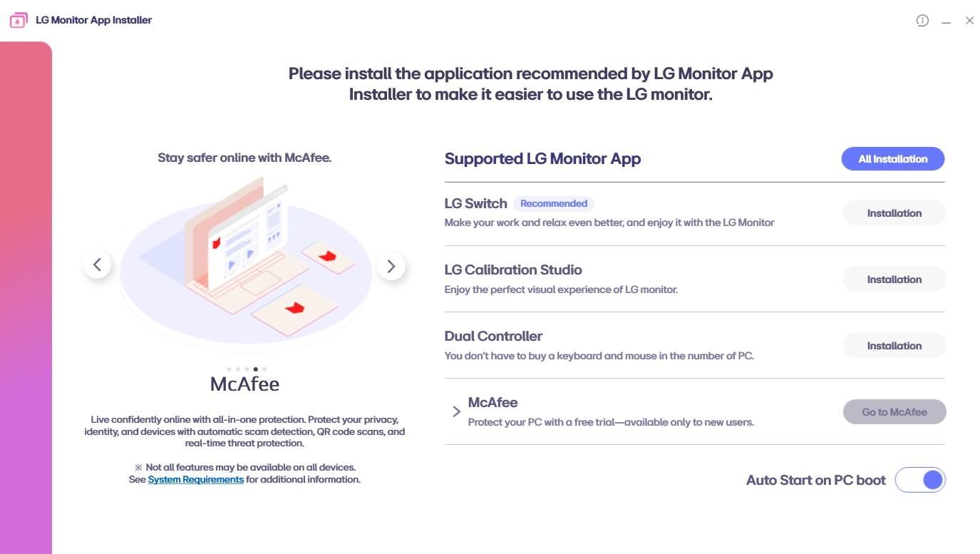 Скриншот сторінки Microsoft Store для LG Monitor App Installer